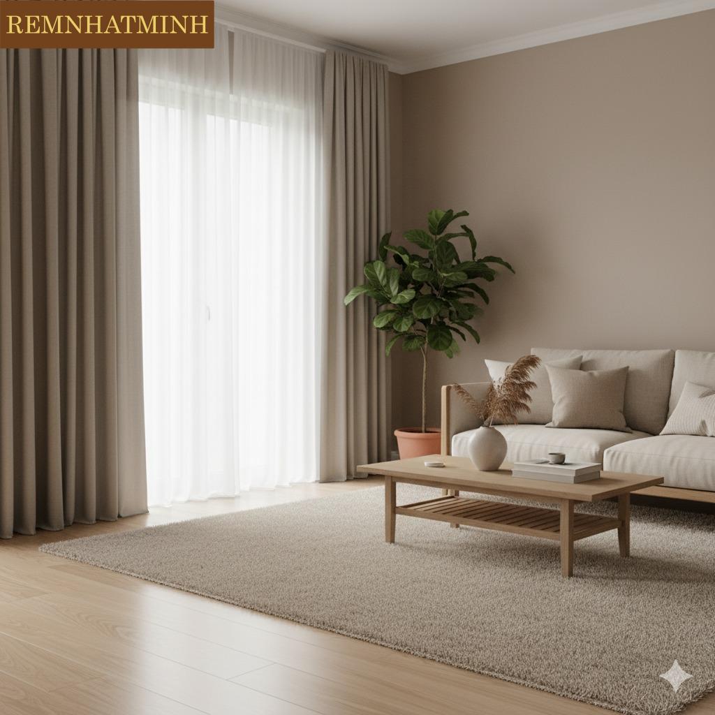 Phối màu rèm trung hòa với màu tường