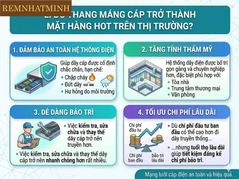 Lí do thang máng cáp trở thành mặt hàng HOT trên thị trường ?