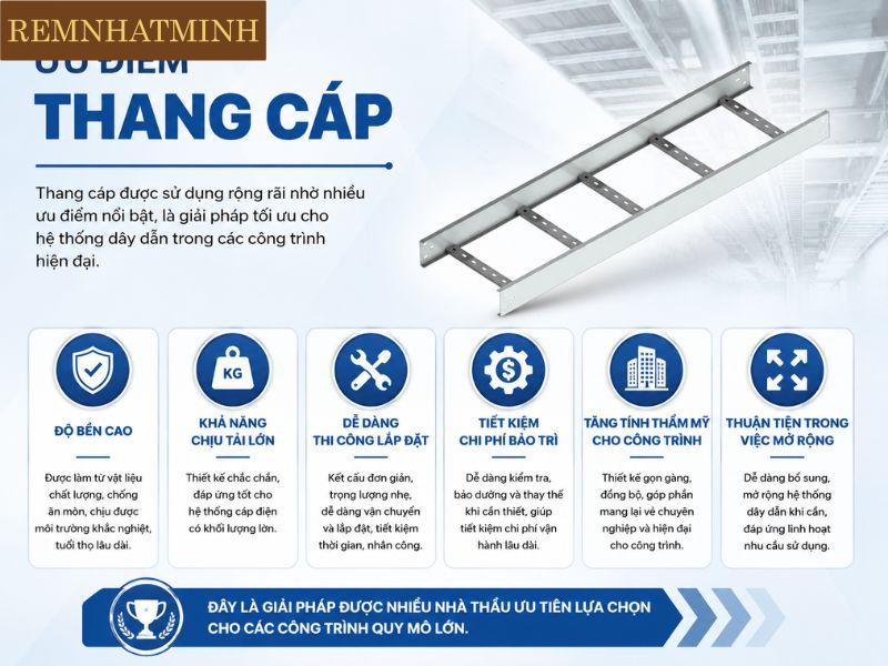 Ưu điểm nổi bật của thang cáp điện